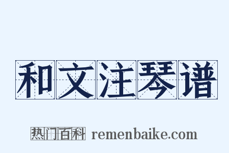 和文注琴谱是什么意思的图片